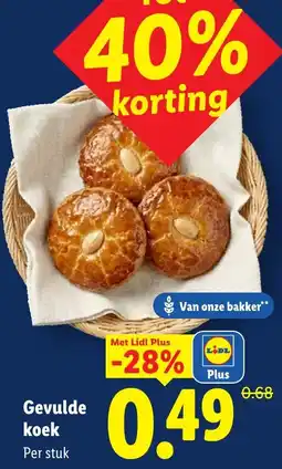 Lidl Gevulde koek aanbieding