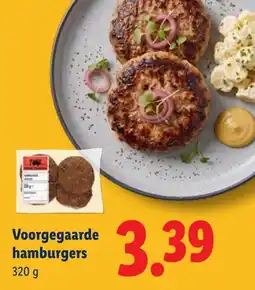 Lidl Voorgegaarde hamburgers aanbieding