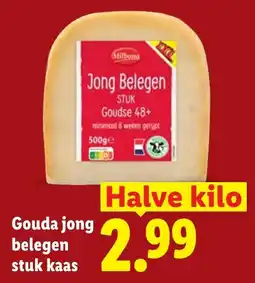 Lidl Gouda jong belegen stuk kaas aanbieding