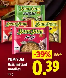Lidl Yum Yum Asia instant noodles aanbieding