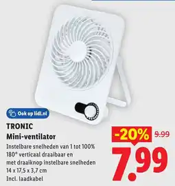Lidl Tronic Mini-ventilator aanbieding