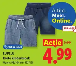 Lidl Lupilu Korte kinderbroek aanbieding