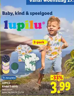 Lidl Lupilu Kinder T-shirts aanbieding