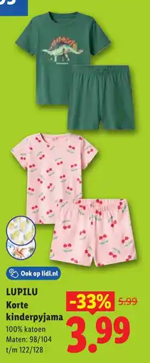 Lidl Lupilu Korte kinderpyjama aanbieding