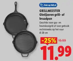 Lidl Grillmeister Gietijzeren grill of braadpan aanbieding