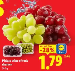 Lidl Pitloze witte of rode druiven aanbieding