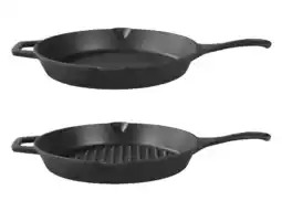 Lidl GRILLMEISTER Gietijzeren grill- of braadpan - voor BBQ aanbieding
