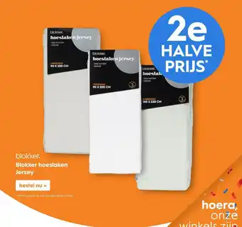 Blokker Blokker hoeslaken Jersey aanbieding