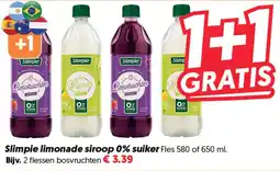 Dekamarkt Slimpie limonade siroop 0% suiker aanbieding