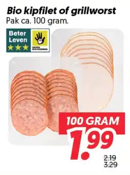 Dekamarkt Bio kipfilet of grillworst aanbieding