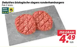Dekamarkt DekaVers biologische slagers runderhamburgers aanbieding