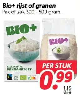Dekamarkt Bio+ rijst of granen aanbieding