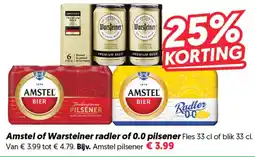 Dekamarkt Amstel of Warsteiner radler of 0.0 pilsener aanbieding