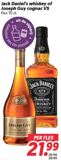 Dekamarkt Jack Daniel's whiskey of Joseph Guy cognac VS aanbieding