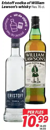 Dekamarkt Eristoff vodka of William Lawson's whisky aanbieding