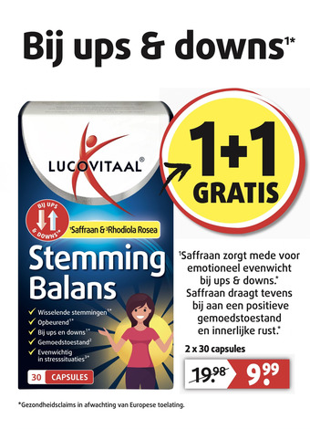 Lucovitaal Stemming Balans 2 x 30 capsules aanbieding