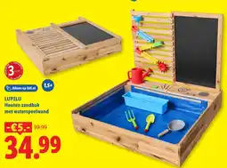 Lidl Lupilu Houten zandbak met waterspeelwand aanbieding