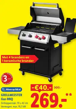Lidl Grillmeister Gas-BBQ aanbieding