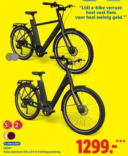 Lidl Crivit Urban elektrische fiets 3.0 Y of X kettingaandrijving aanbieding