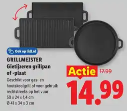 Lidl Grillmeister Gietijzeren grillpan of plaat aanbieding