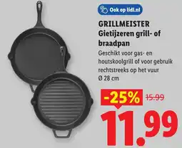 Lidl Grillmeister Gietijzeren grill of braadpan aanbieding