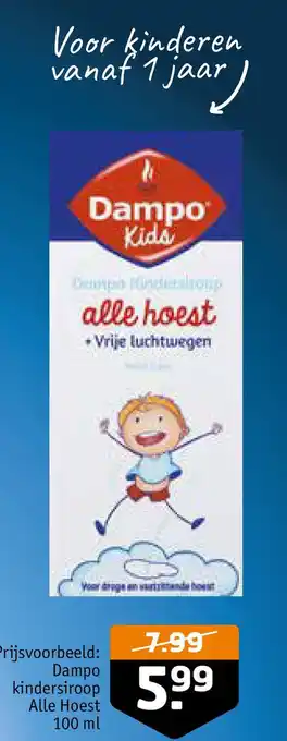 Trekpleister Dampo kindersiroop Alle Hoest 100 ml aanbieding