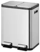 Bol.com EKO - EcoCasa 1 pedaalemmer 30+30 liter - Stainless steel - mat RVS - Prullenbak aanbieding