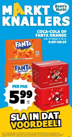 Boon`s Markt COCA-COLA OF FANTA ORANGE aanbieding