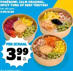 Boon`s Markt POKÉBOWL ZALM ORIGINAL, SPICY TUNA OF BEEF TERIYAKI aanbieding