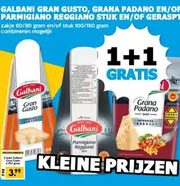 Boon`s Markt GALBANI GRAN GUSTO, GRANA PADANO EN/OF PARMIGIANO REGGIANO STUK EN/OF GERASPT aanbieding