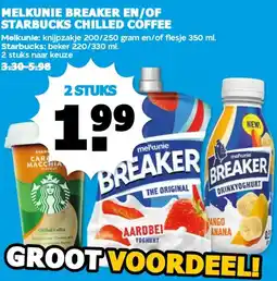 Boon`s Markt MELKUNIE BREAKER EN/OF STARBUCKS CHILLED COFFEE aanbieding