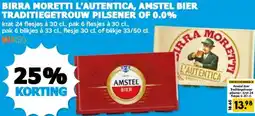 Boon`s Markt BIRRA MORETTI L'AUTENTICA, AMSTEL BIER TRADITIEGETROUW PILSENER OF 0.0% aanbieding