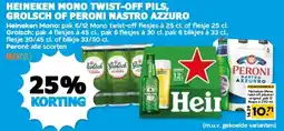 Boon`s Markt HEINEKEN MONO TWIST-OFF PILS, GROLSCH OF PERONI NASTRO AZZURO aanbieding