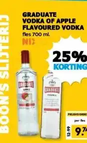 Boon`s Markt GRADUATE VODKA OF APPLE FLAVOURED VODKA aanbieding
