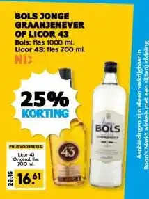 Boon`s Markt BOLS JONGE GRAANJENEVER OF LICOR 43 aanbieding