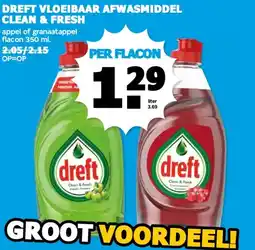 Boon`s Markt DREFT VLOEIBAAR AFWASMIDDEL CLEAN & FRESH aanbieding