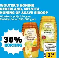 Boon`s Markt WOUTER'S HONING NEDERLAND, MELVITA HONING OF AGAVE SIROOP aanbieding