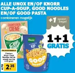 Boon`s Markt ALLE UNOX EN/OF KNORR CUP-A-SOUP, GOOD NOODLES EN/OF GOOD PASTA aanbieding