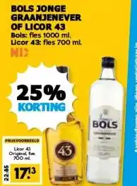 Boon`s Markt BOLS JONGE GRAANJENEVER OF LICOR 43 aanbieding