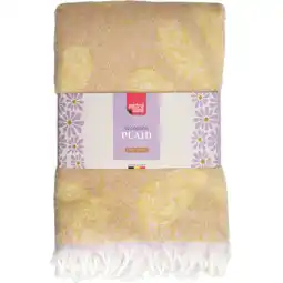 Albert Heijn Tutti Mistral Home Plaid bloem beige lila aanbieding