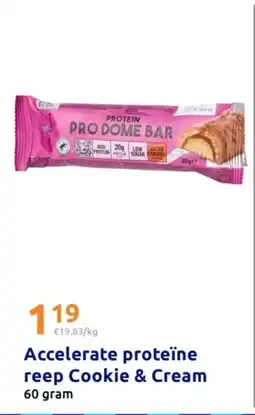 Action Accelerate proteïne reep Cookie & Cream aanbieding