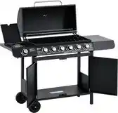Bol.com Outsunny gasbarbecue - barbecue - metaal - 135x50x100 cm - zwart aanbieding