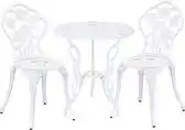 Bol.com Bistroset balkonset gietijzer tuintafel en 2 tuinstoelen wit aanbieding