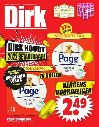 Dirk Page Toiletpapier 57% Korting aanbieding