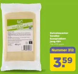 PLUS Zuivelmeester Goudse kaasplakken jong 48+ aanbieding