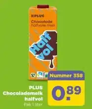 PLUS PLUS Chocolademelk halfvol aanbieding