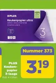 PLUS PLUS Keuken- papier 3-laags aanbieding