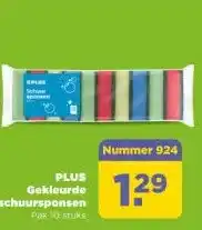 PLUS PLUS Gekleurde schuursponsen aanbieding