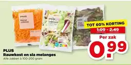 PLUS PLUS Rauwkost en sla melanges aanbieding