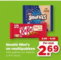 PLUS Nestlé Mini's en multipakken aanbieding